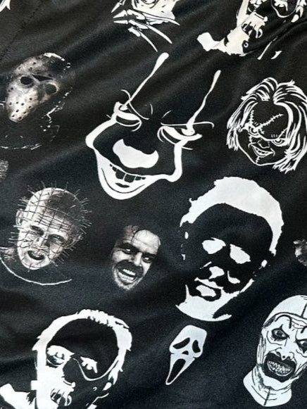 RF Wear Women's Horror Shorts - Black/White - Close Up