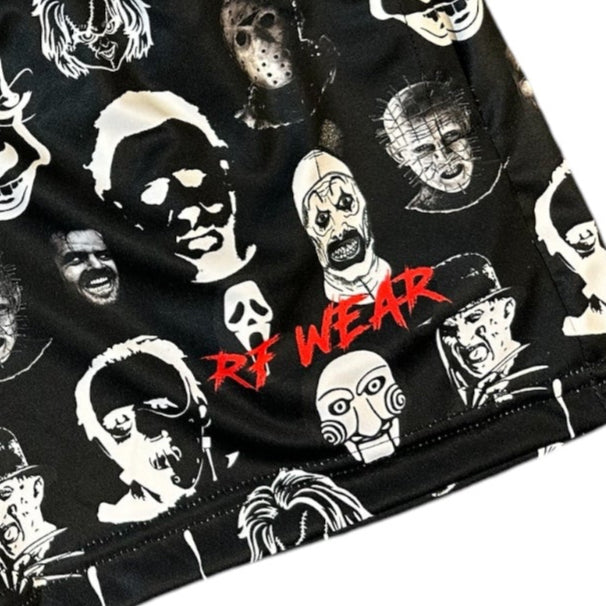 RF Wear Women's Horror Shorts - Black/White - Red RF Wear Logo