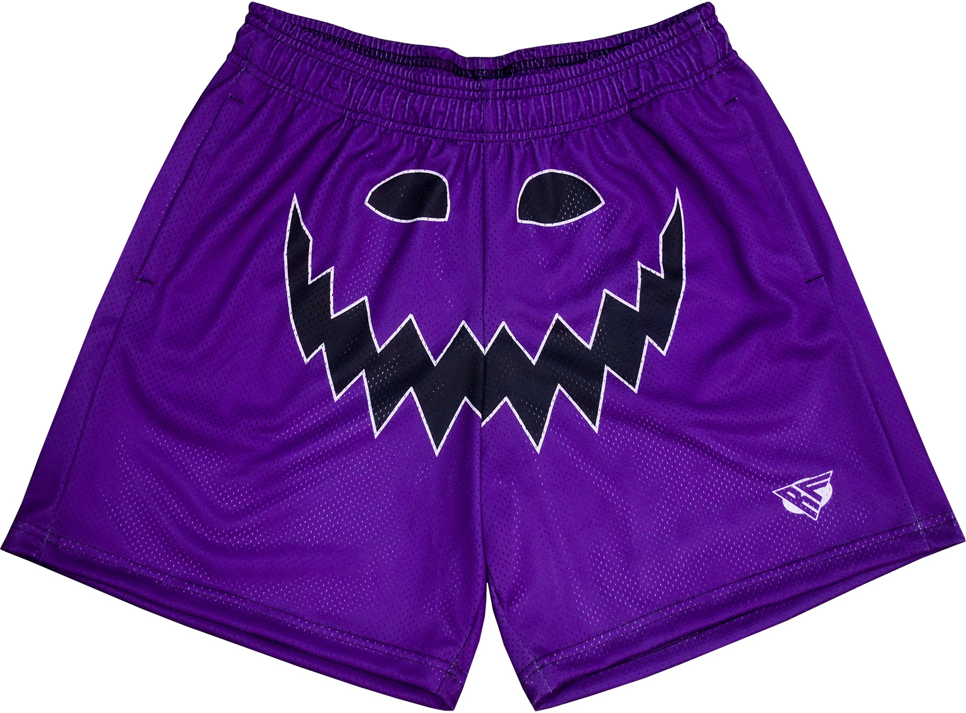 SAMPLE RF Mesh Purple Jack-o-lantern Shorts - XL (7 Inch)