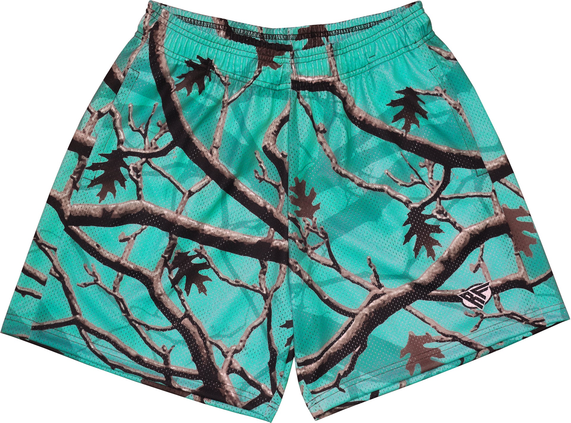 SAMPLE RF Mesh Teal Tree Camo Shorts - XL (7 Inch)