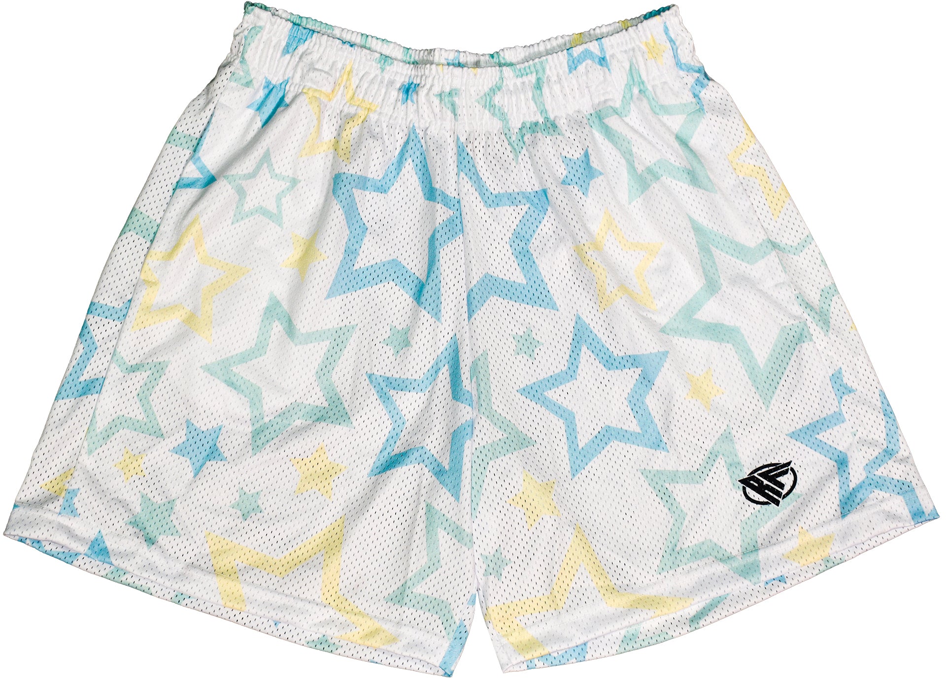 SAMPLE RF Mesh White Star Shorts - XL (7 Inch)
