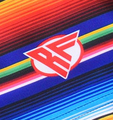 Close-up of RF-Wear Swim Trunks - Baja (Lined) Multicolored with RF logo
