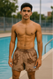 RF Wear Swim Trunks - Desert Camo (Lined) Brown - Front