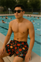 RF Wear Swim Trunks - Floral (Lined) - Black/Multicolored - Front