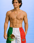 Man wearing RF-Wear Swim Trunks - Mexico Flag