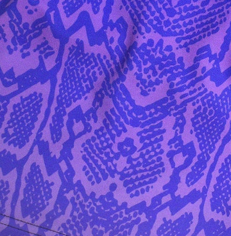 Close-up of RF-Wear Swim Trunks -Snakeskin (Lined) in Purple