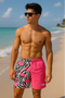 RF Wear Swim Trunks - Split Flamingo - Pink/Black - Front