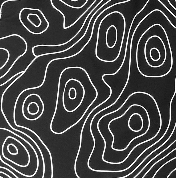 Close-up of RF-Wear Swim Trunks - Topograpy (Lined) in Black