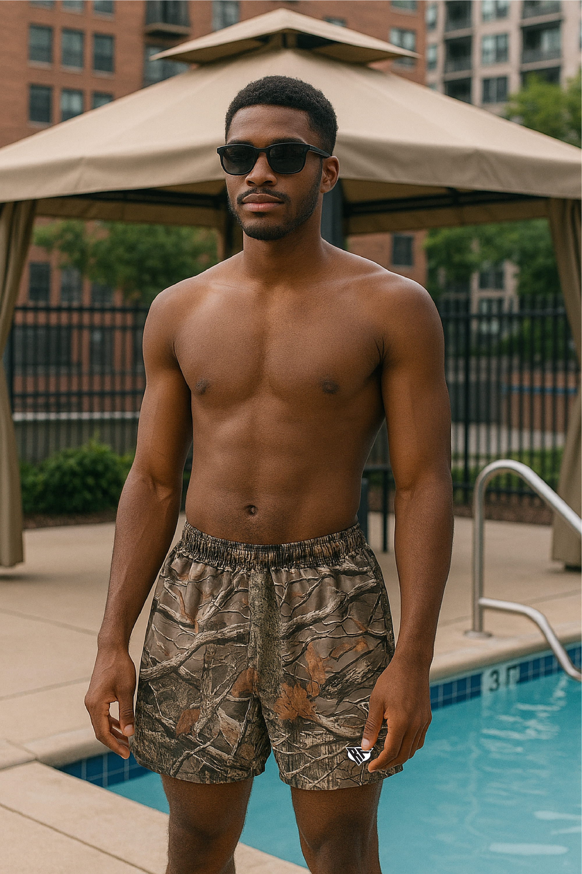 RF Swim Trunks - Tree Camo (Lined) - RFwear - Front