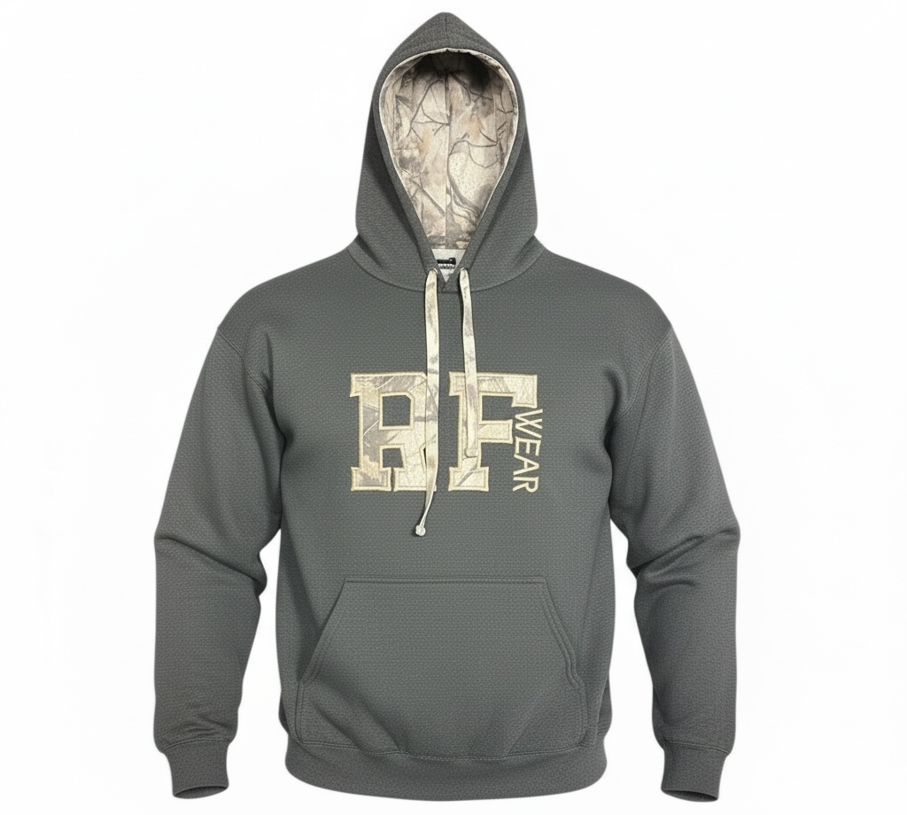 RF-Wear Tree camo Hoodie in Grey Cream