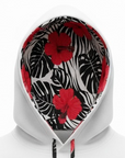 Close-up of RF-Wear Tropical Flower Hoodie in White