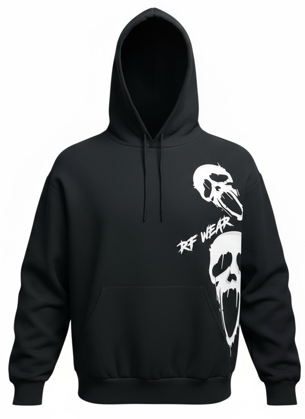 RF Wear Unisex Ghost Faces Hoodie - Black