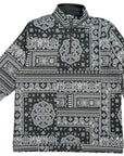 Unisex RF Quarter Zip Mismatch Bandana Top  - Black/White