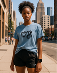 Unisex RF Wear Snake T-Shirt - Washed Denim - Model Front View