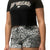 RF Wear Women's Animal Print Shorts - Mash-up - Black/White Made in USA