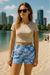 RF Wear Women's Cloud Shorts - Blue - Model Front View