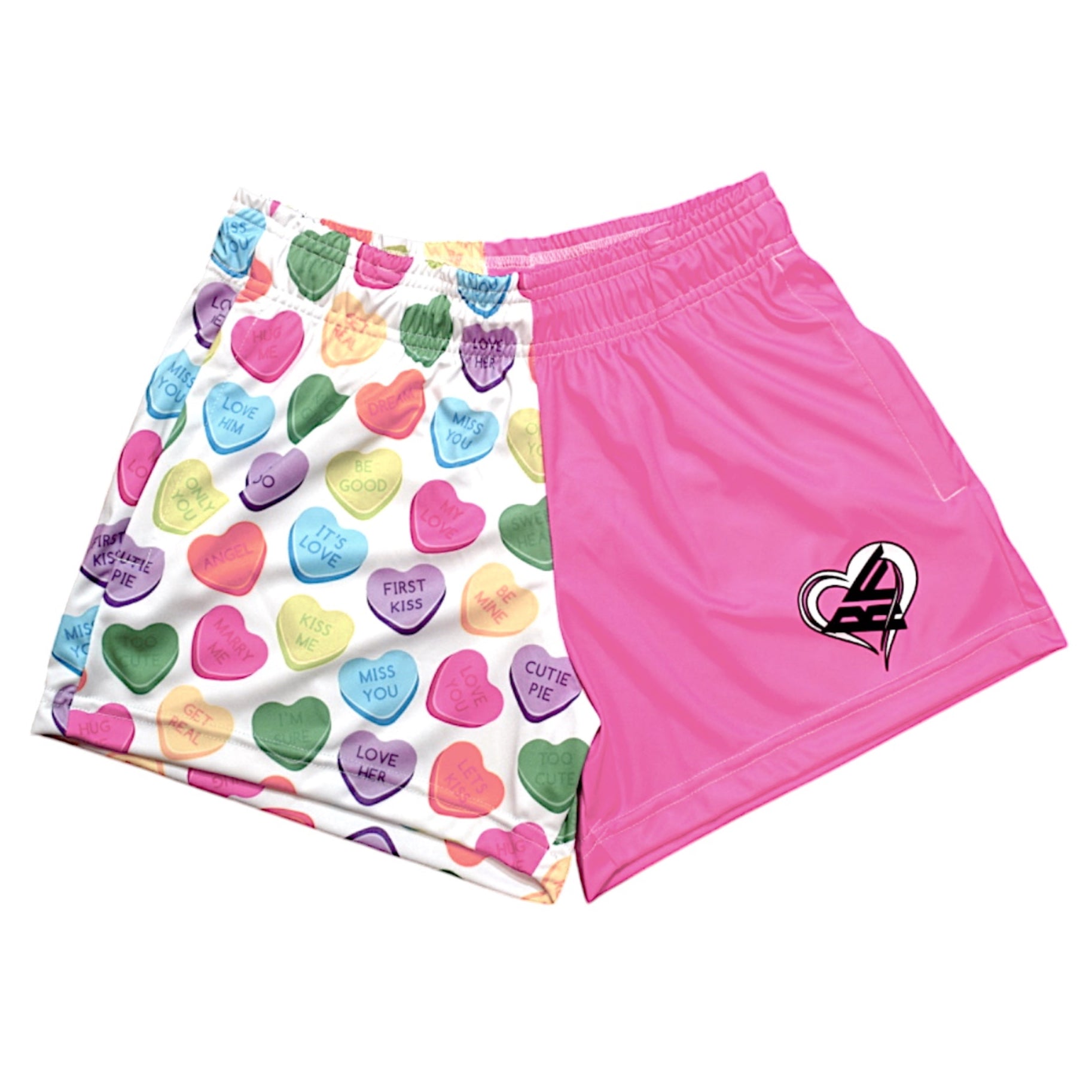 RF Women&#39;s Heart Split Pocket Shorts Pink/Convo-Hearts