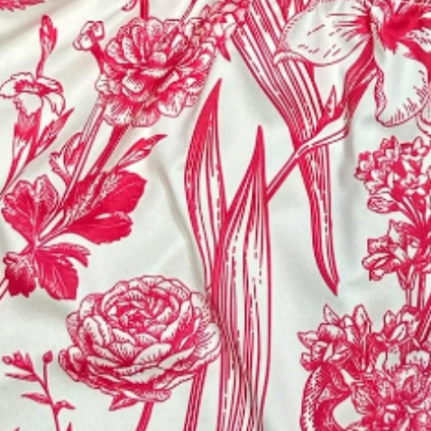 RF Wear Women&#39;s Floral Porcelain Shorts - White/Fuchsia