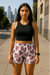 RF Wear Women's Heart Shorts - White/Purple - Model Front View