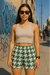 RF Wear Women's Houndstooth Shorts - Green/White - Model Front View