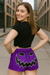 RF Wear Women's Jack-O-Lantern Shorts - Purple/Black -Model Back View