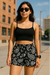 RF Wear Women's Paisley Shorts - Black/White -Model Front View