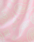 Close-up of RF-Wear women's paisley shorts in pink/cream