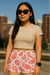 RF Wear Women's Paisley Shorts - White/Red -Model Front View