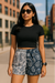 RF Wear Women's Split Paisley Shorts - Navy/Silver - Model Front View