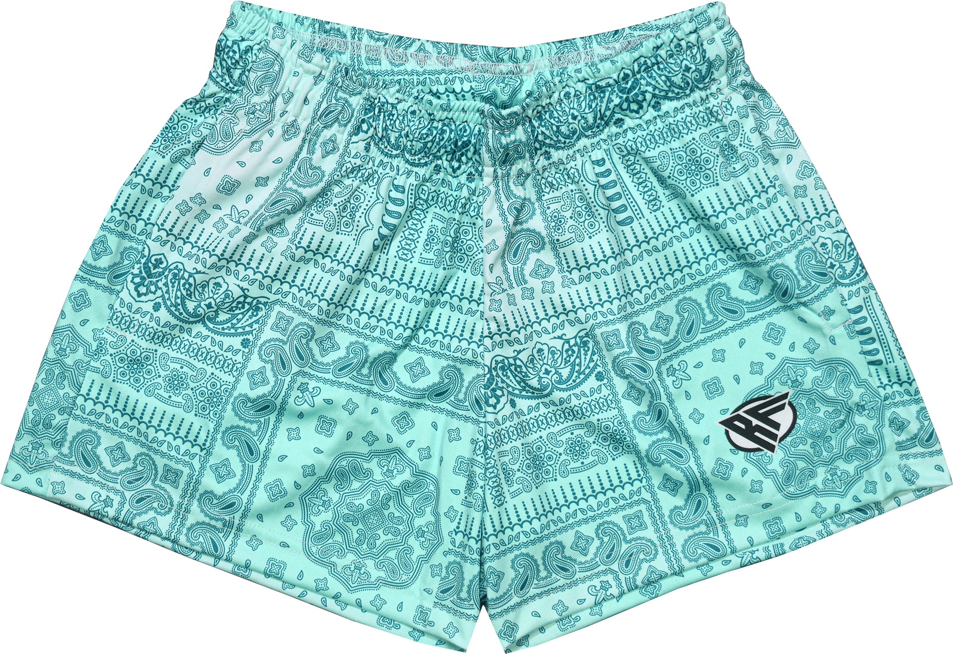 RF Women's Bandana Patchwork Pocket Shorts - Teal