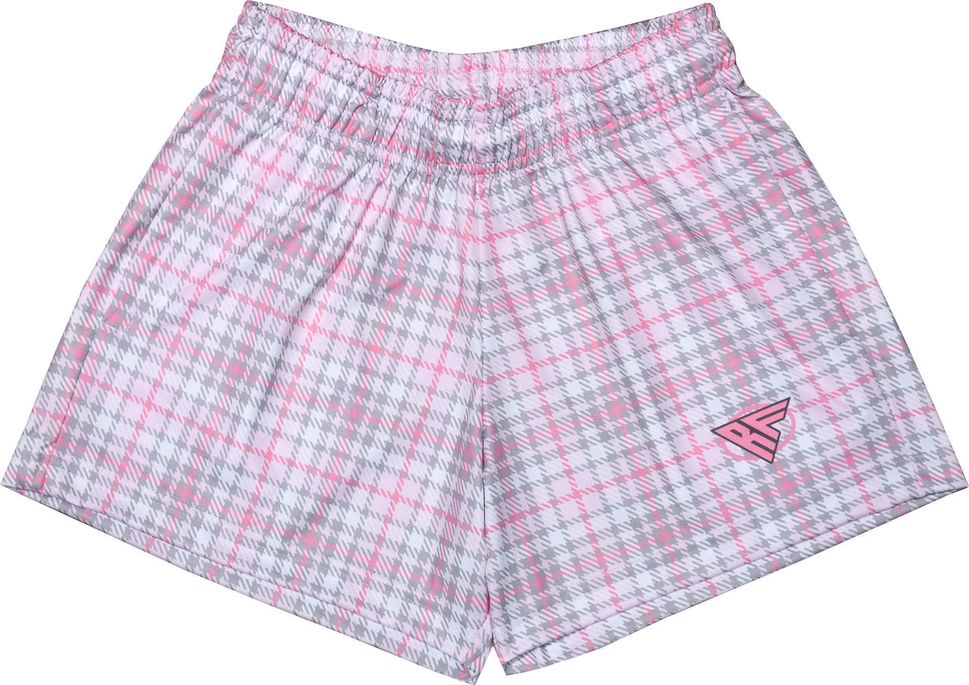 RF Women's Tartan Plaid Pocket Shorts  White/Pink
