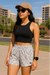 RF Wear Women's Snakeskin Shorts - Cream/Grey - Model Front View