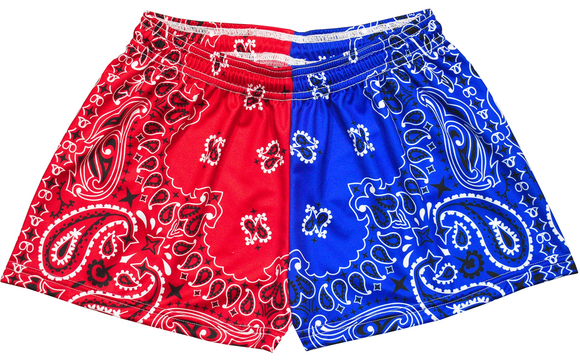 RF Women's Split Bandana Shorts - Red/Blue