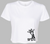 RF Wear Women's Cropped Flowy Giraffe T Shirt White Made in USA