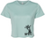 RF Wear Women's Cropped Flowy Giraffe T-Shirt Mint Made in USA