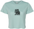 RF Wear Women's Cropped Flowy Leopard T-Shirt Mint Made in USA