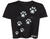 RF Wear Women's Cropped Flowy Paw Print T-Shirt - Black Made in USA