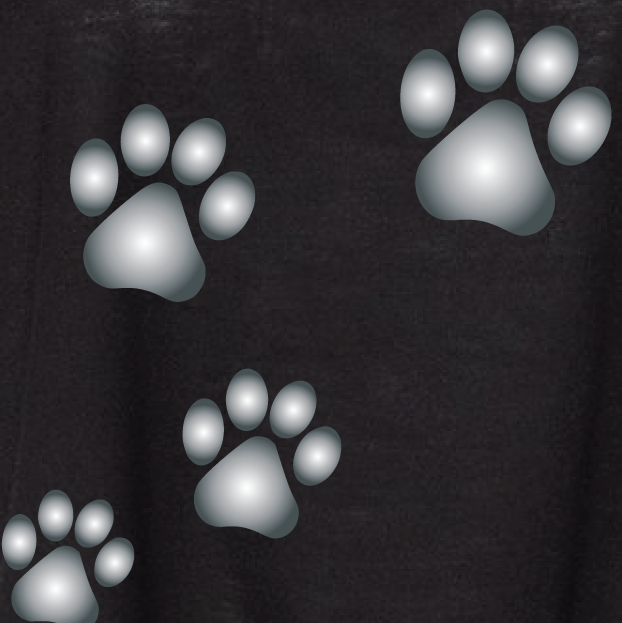 RF-Wear Women's Cropped Flowy Paw Print T-Shirt