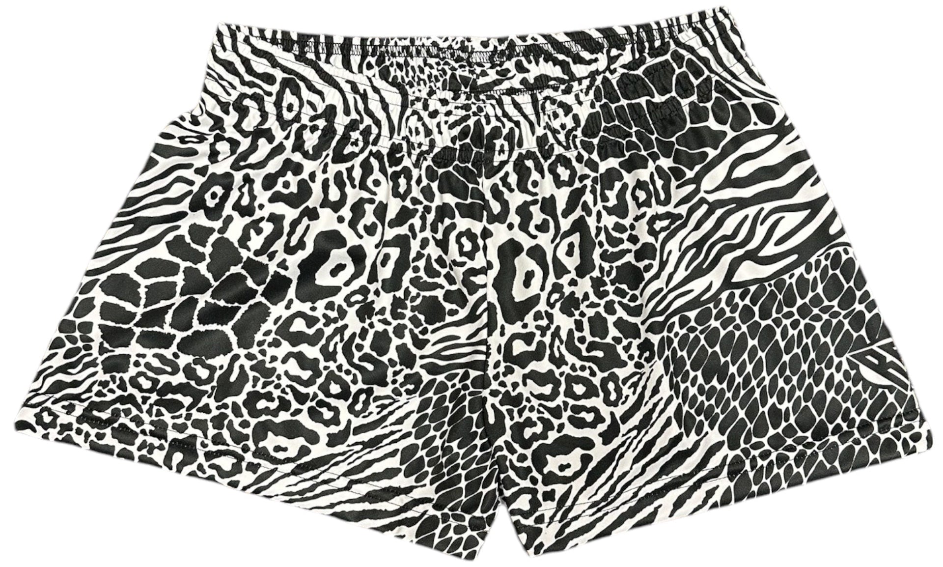 RF-Wear Women's Animal Print Shorts - Mash-up in Black/White