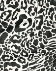 Close-up of RF-Wear Women's Animal Print Shorts - Mash-up in Black/White