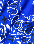Close-up of RF-Wear Women's Bandana Shorts in Blue/White