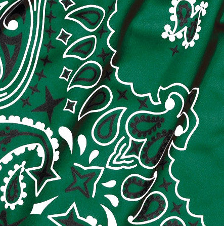 Close-up of RF-Wear Women's Bandana Shorts in Green
