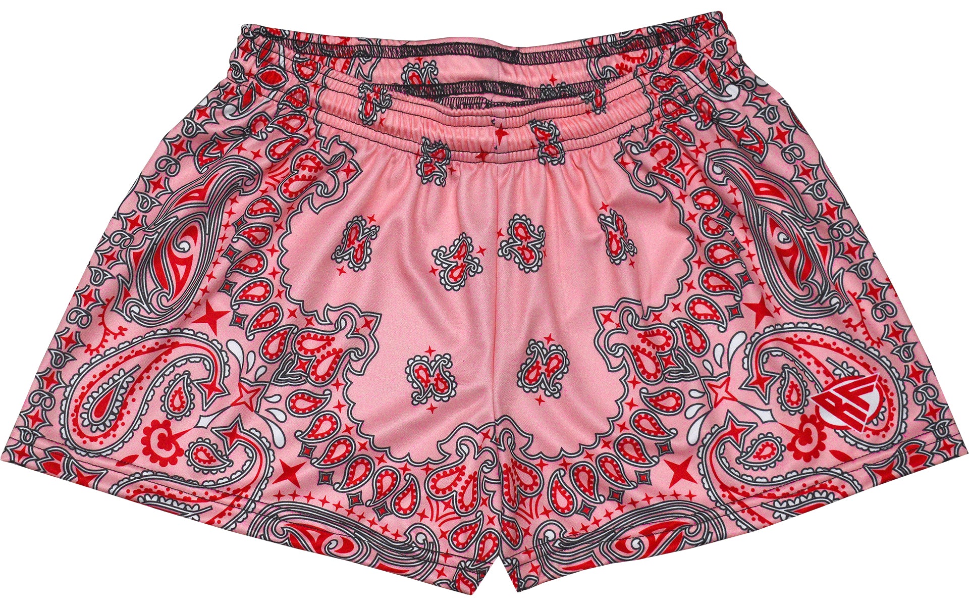 RF-Wear Women's Bandana Shorts - Pink/Red/Grey