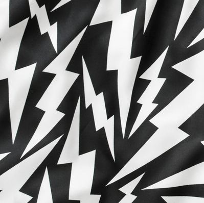 Close-up of RF-Wear Women's Bolt Shorts in Black/White