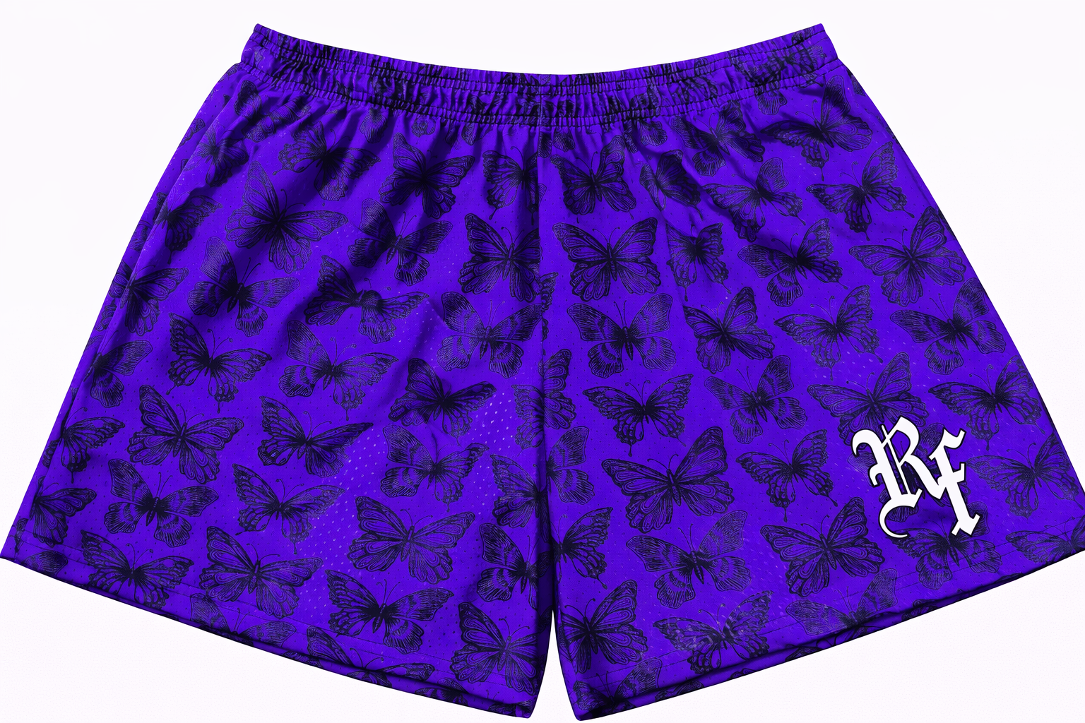 RF-Wear Women's Butterfly Shorts in Purple/Black