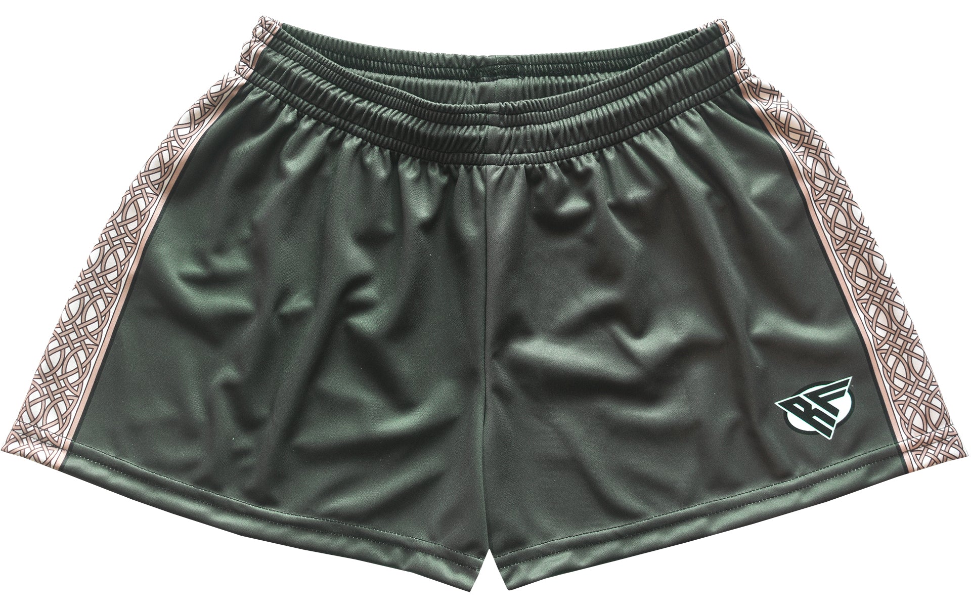 RF-Wear Women's Celtic Cross Trim Shorts in Pine Green