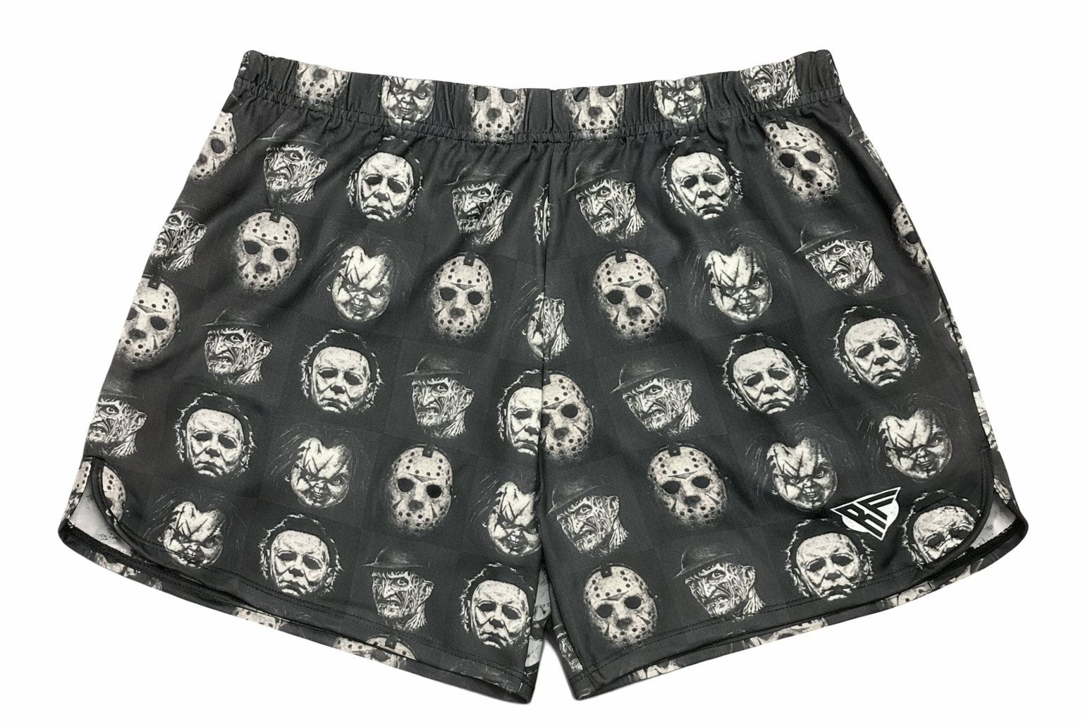 RF-Wear Women's Checkered Horror Faces Shorts in Black