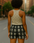 RF Wear Women's Checkered Honor Shorts - Black - Model Back View