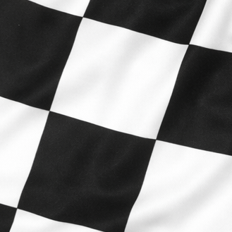 Close-up of RF-Wear Women's Checkered Shorts in Black/White