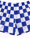 RF-Wear Women's Checkered Shorts in Blue/White